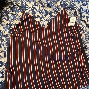 Ladies navy,white and red stripe camisole